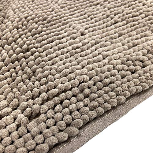 Tapete De Banheiro Antiderrapante Bolinha Microfibra 70x50 cm Cor:Marrom Claro