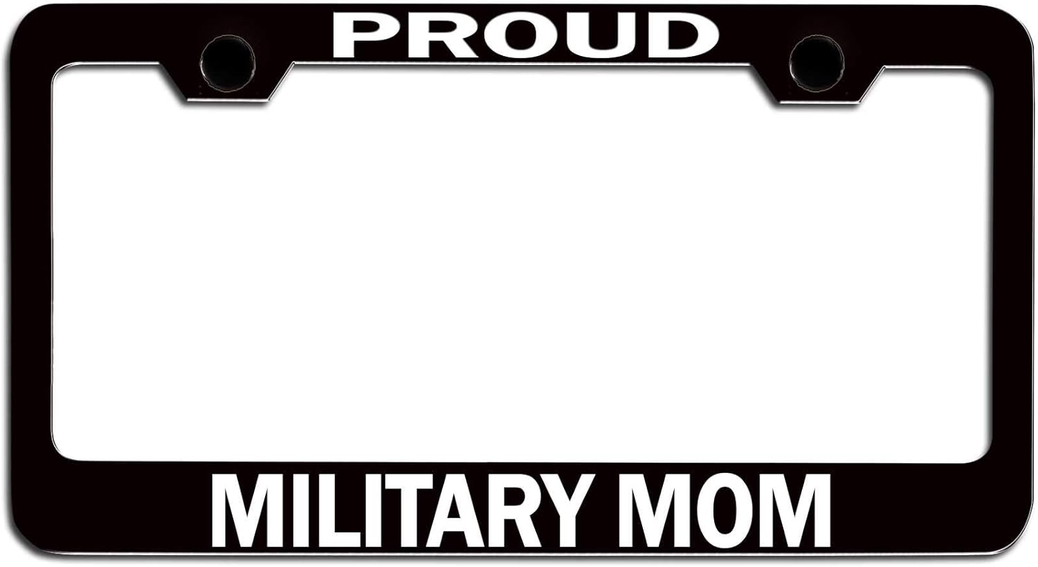 Makoroni - Proud Military MOM Mom Mothers Day Black Steel Auto SUV License Plate Frame License Tag Holder