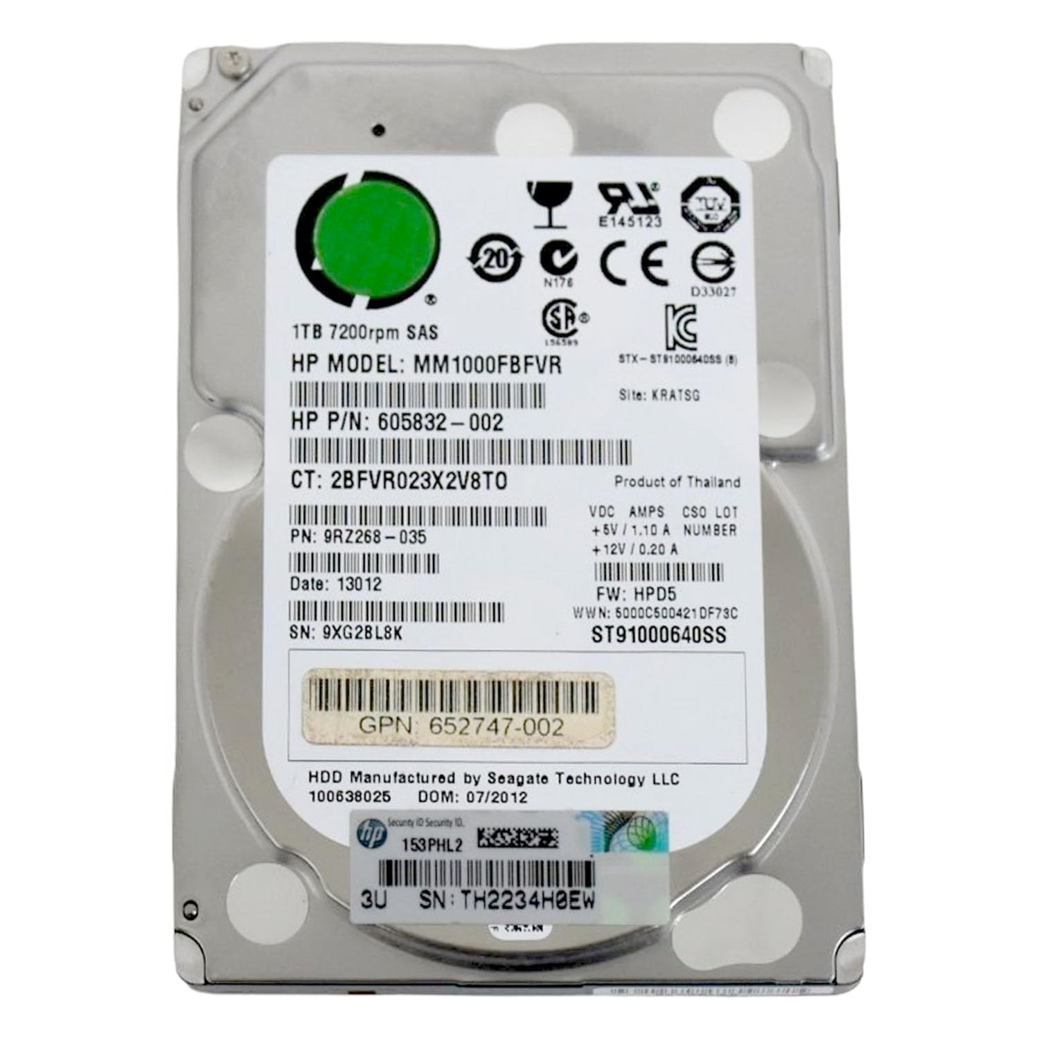 MM1000FBFVR Compatible HP 1-TB 6G 7.2K 2.5 DP MDL SAS HDD (Renewed)