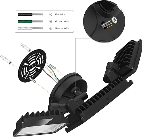 Miniatura 6 de Onforu Luz LED para exteriores de 100 W, del atardecer al amanecer, 9000 lúmenes, luces de seguridad de inundación exteriores, IP65, impermeable, 3