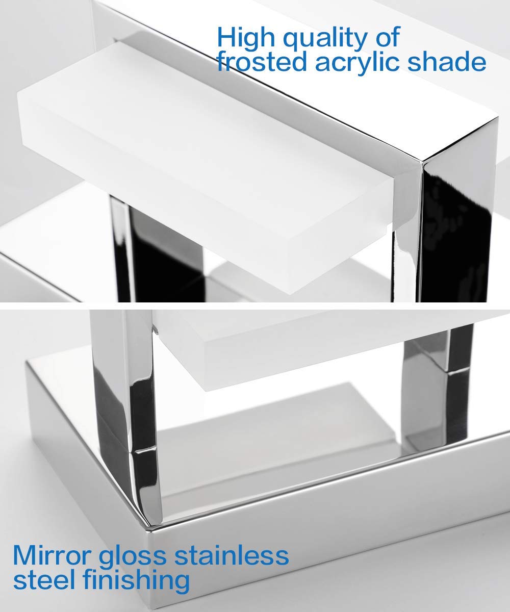 Moderne luci Toilette Bagno 5 luci LED su Applique Parete in Acciaio Inossidabile Acrilico specchietto
