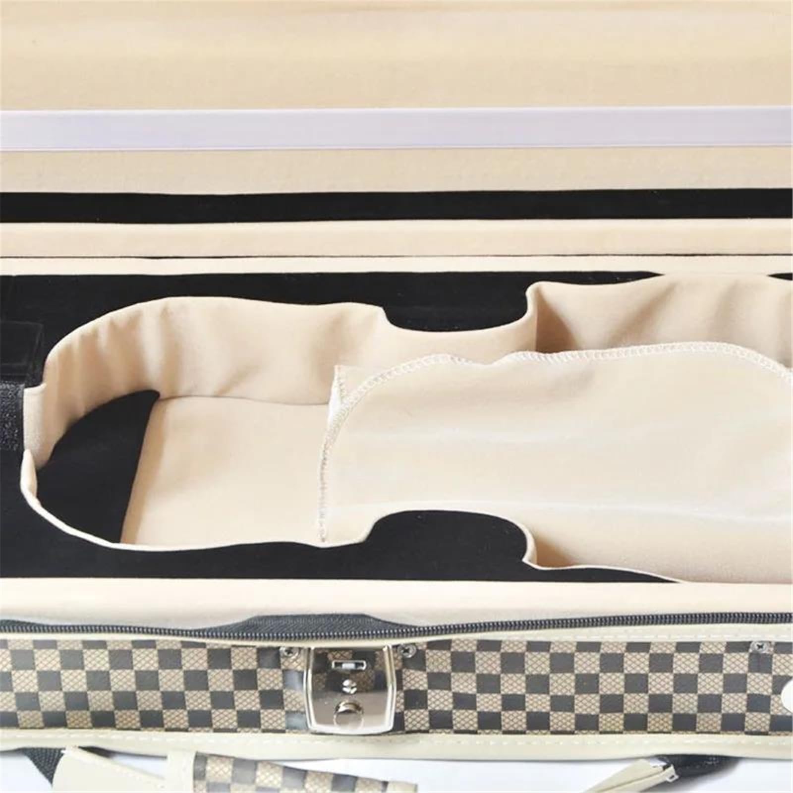 4/4 3/4 Violín Oxford Tela Espuma Caja Cuadrada Caja Cuadrada Violín Caja Cuadrada Con Higrómetro Estuche de violín profesional(3/4)