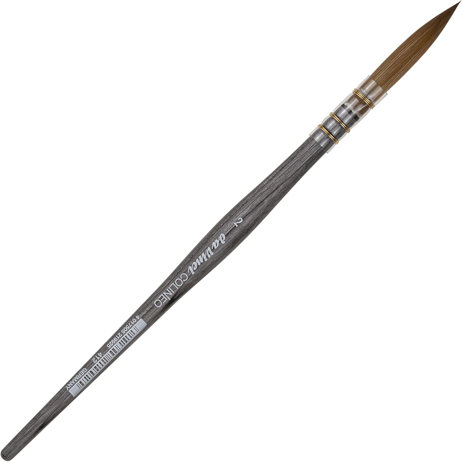 Da Vinci Watercolor Brush Series 412 COLINEO (Synthetic Kolinsky Red Sable), Long Quill, No. 2 202389