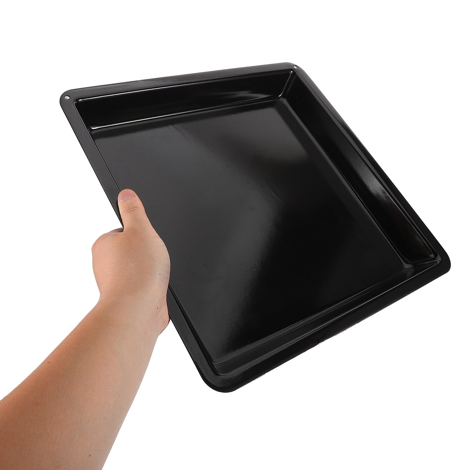 Schwarzes Hochfestes Backblech aus Kohlenstoffstahl mit Antihaft Emaille 32,2 X 32,2 X 3,2cm Verformungsbeständig für Großküche und Catering