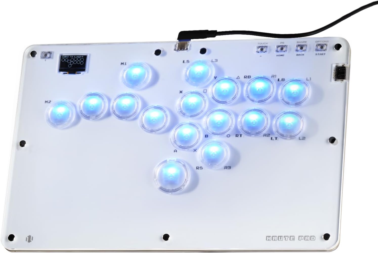 - ONEED Haute42 Leverless Controller Arcade Stick R16: Leverless Controller with Rims,Leverless Arcade Stick for PC/PS4/Switch Game,Crystal Low-Profile Switch FightPad Support Hot Swap & SOCD