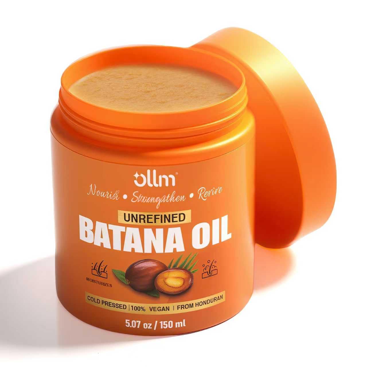 OLLM Raw Batana Oil for Hair Growth - 5oz Repair Damaged Hair Organic Formula from Honduras for Latina Women With Curly Hair Ages 25-35 - Wash Day Routine At-Home Salon Use