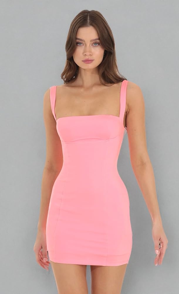 Amazon.com: Lucy in the Sky Maxine Bodycon Dress - M Neon
