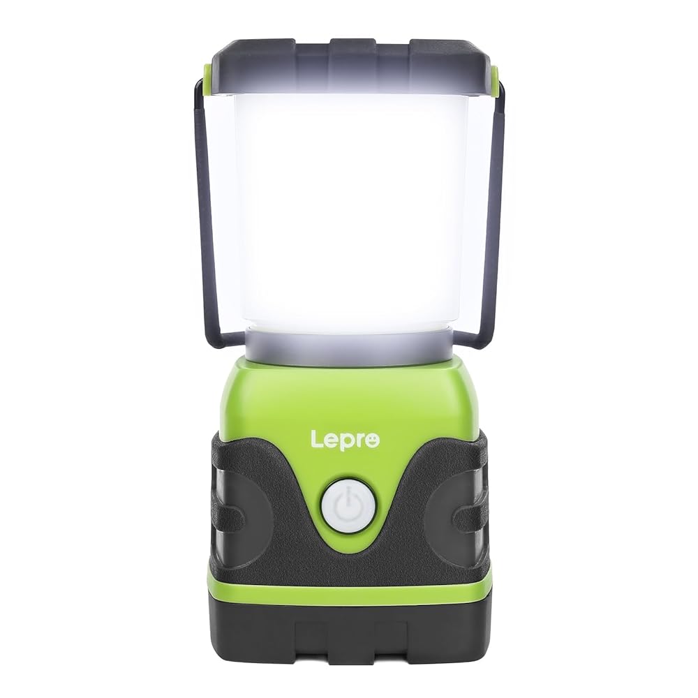 Lepro 1500LM Battery Powered LED Camping Lantern, Waterproof Tent Light with 4 Light Modes, Camping Essentials, Portable Lantern Flashlight for Camping, Emergency Light, Power Outage, Not Rechargeable