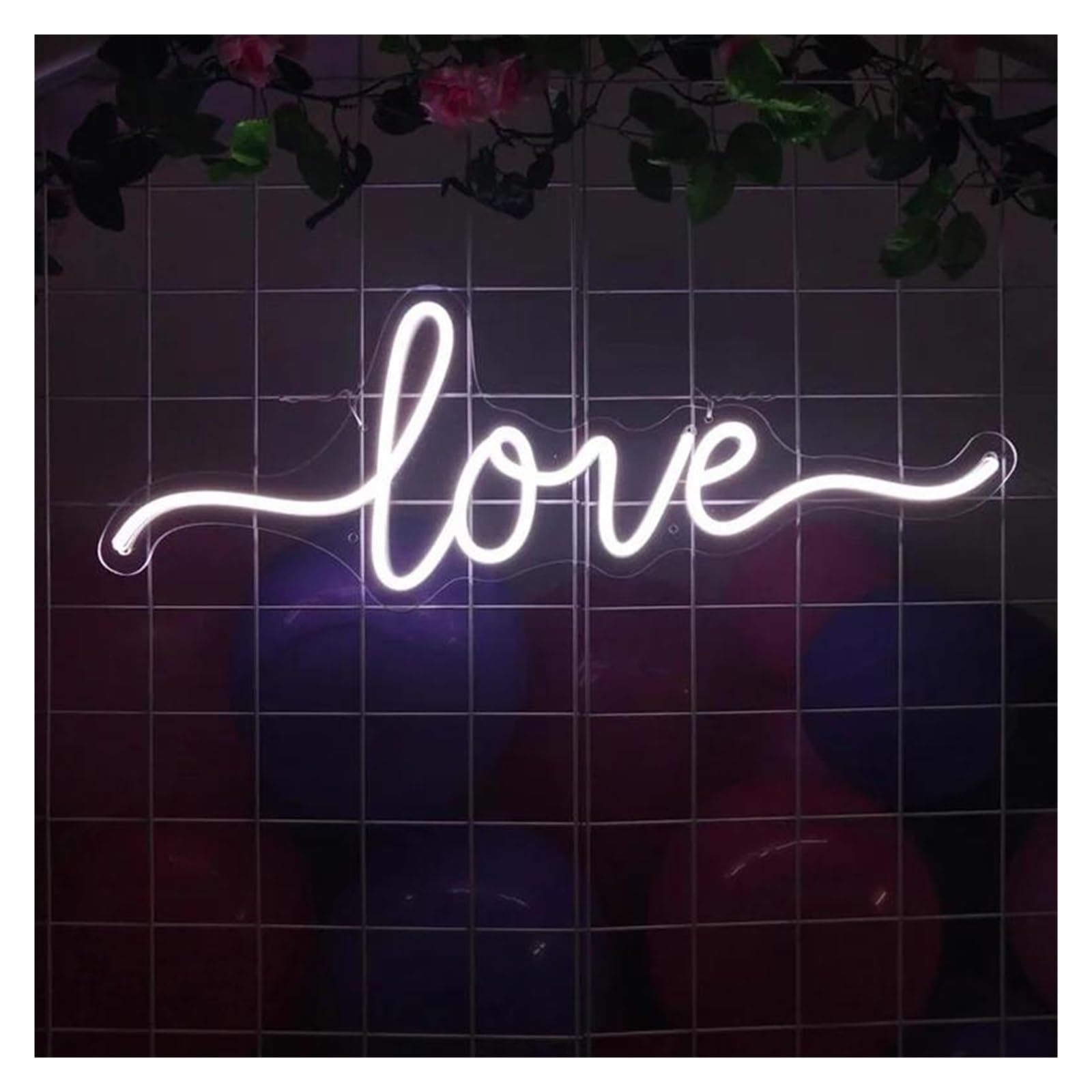 LEMST Signs Lamp Love Neon Lights USB Powered Adjustable Brightness Love Neon Lights, Suitable for Wall Decor Commercial Signs 15cmx41cm
