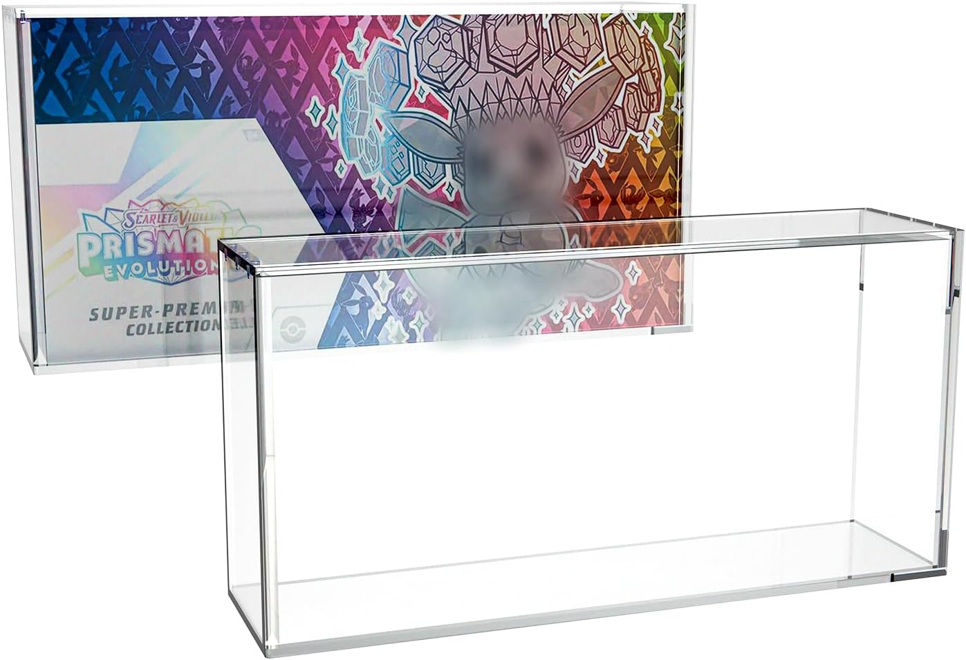 Prismatic Evolutions SPC Box Acrylic Case Protector – Ultra Thick 8mm Clear Acrylic Display Box with Sliding Slot & 5mm Magnetic Lid, Rounded Edges, Collector Case Compatible with SPC Box