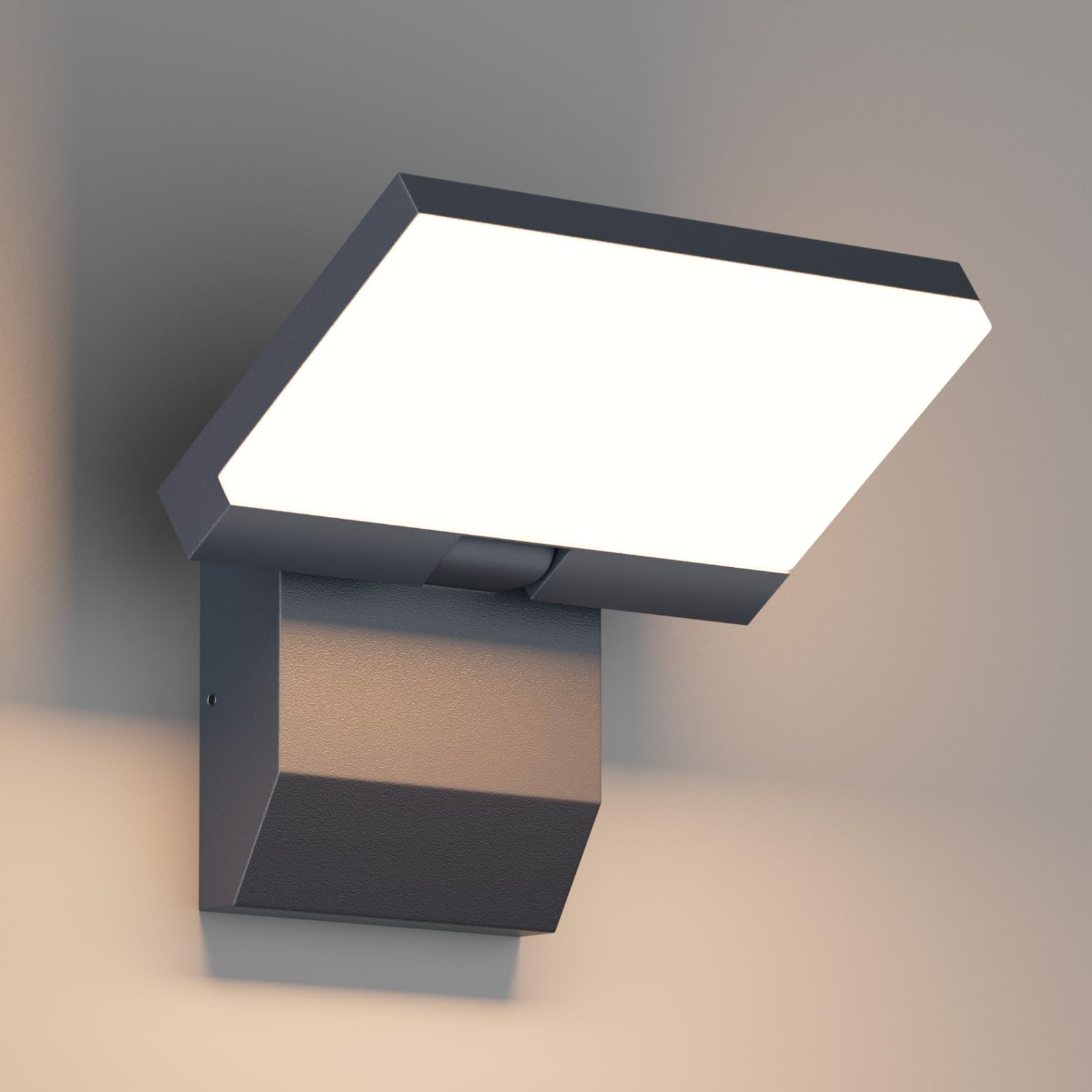 K-Bright 24W wandleuchte aussen, Wasserdicht IP65 LED Außenlampe, Warmweiß 3000K aussenlampe wand, 220V Außenwandleuchte für Haustür, Garten Terrasse,Anthrazit