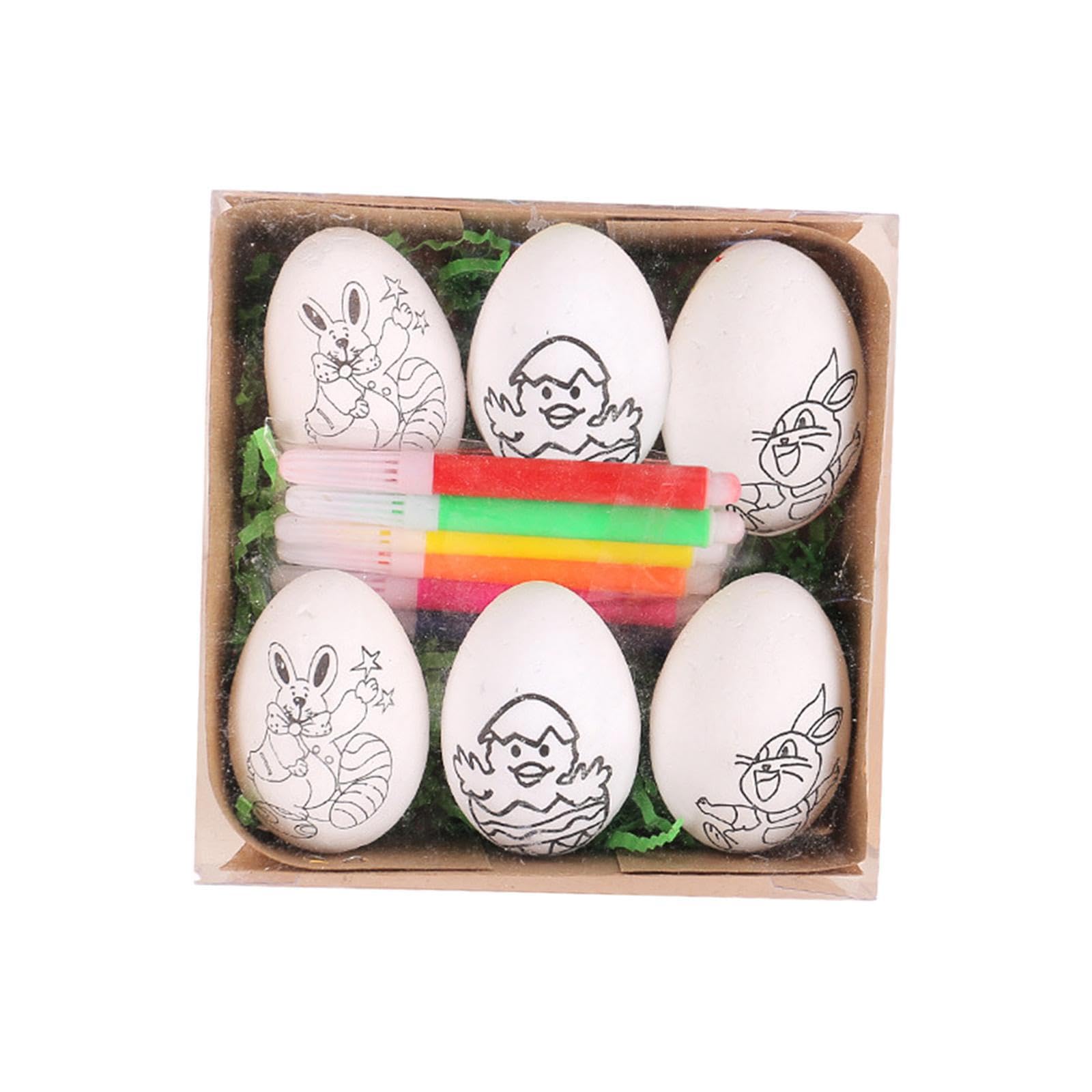 PIXZCSA Easter Decoration Easter Party Favor Supplies Toy Egg Hunts Treasure Chests and Carnival Prizes Blank Eggs