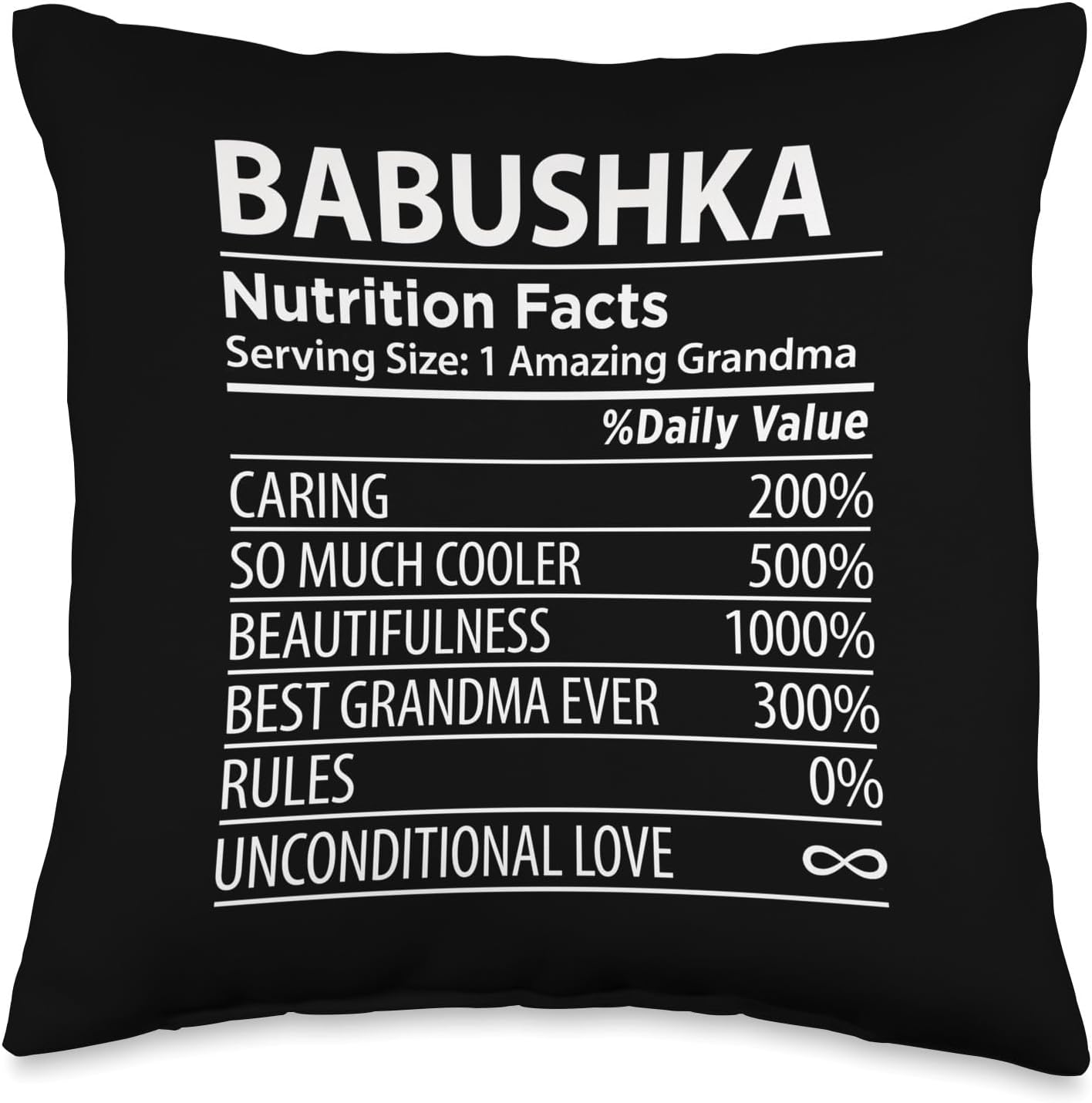 Babushka Nutrition Facts | Funny Russian Grandma Throw Pillow