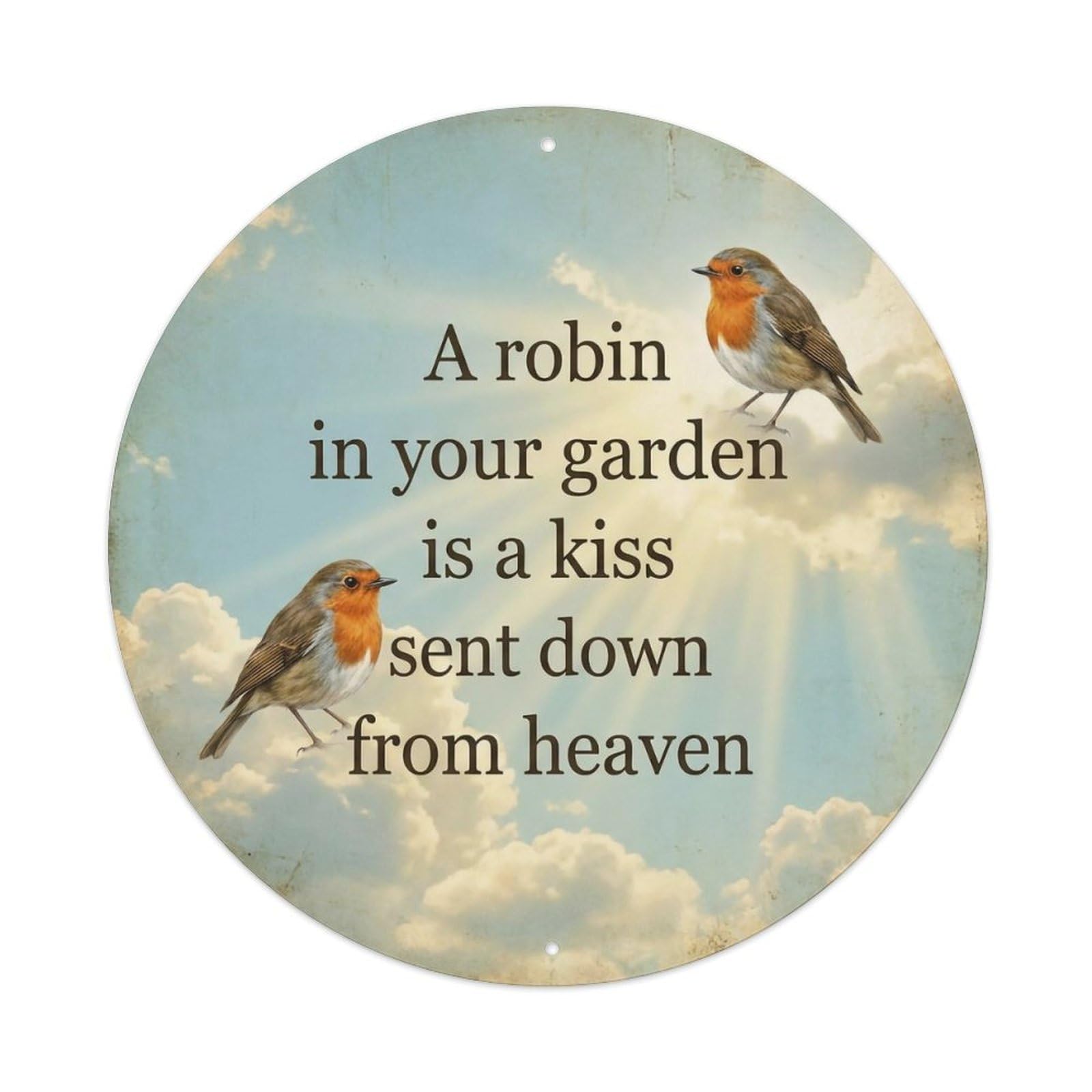 Metal Tin Sign European Robin Garden Sign Heaven Love Heaven