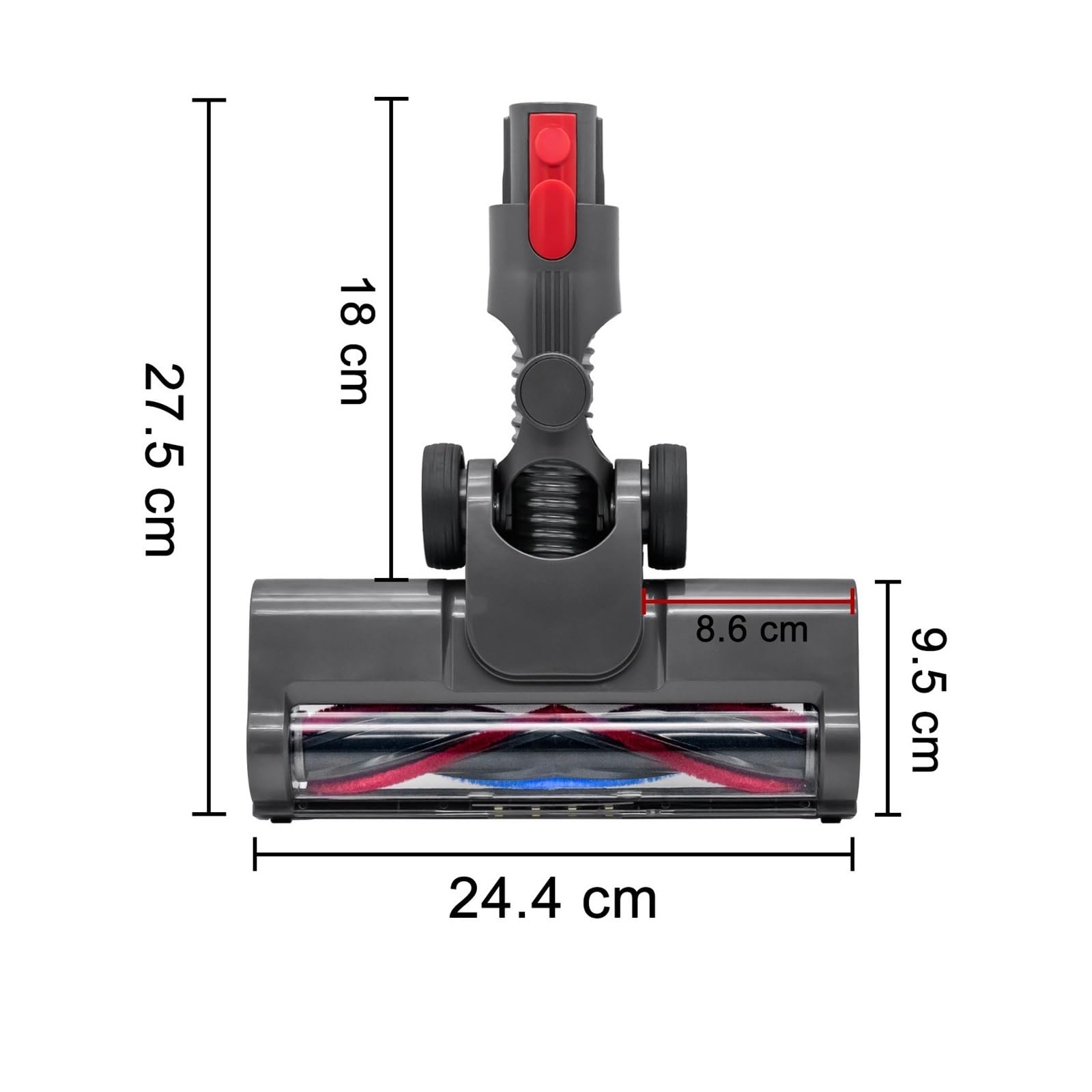 El Cabezal Del Cepillo Giratorio Eléctrico De La Aspiradora Es Compatible Con Los Rodillos De Cerdas For Alfombras Y Madera Dura Dyson V7, V8, V10, V11, V15.