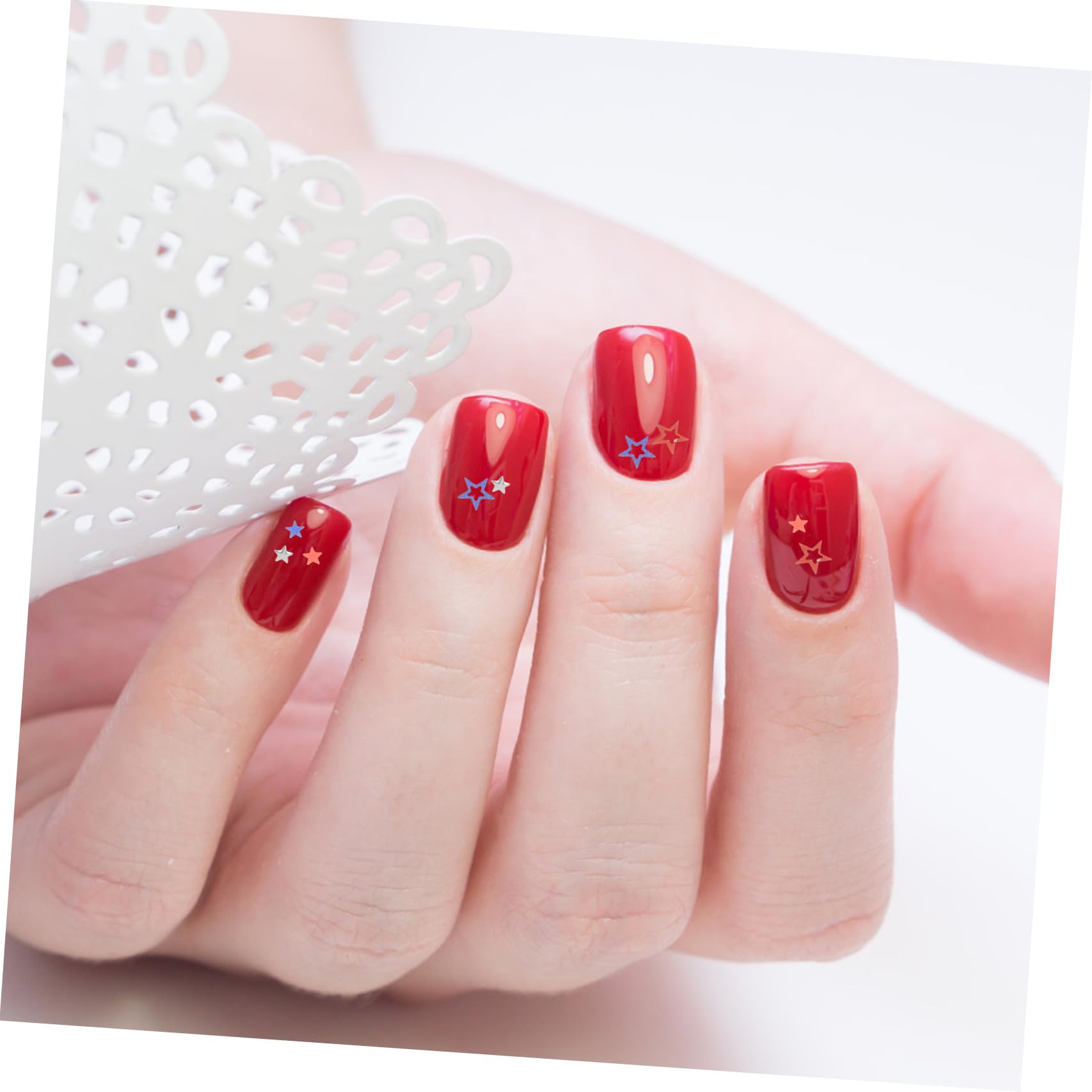 Didiseaon 5 Set 5 Set Di Paillettes Pentagramma Unghie Gemme Adesivi Per Unghie Dei Piedi Adesivi Per Unghie Al Neon Per Il Dell'Indipendenza Accessori Per Rivelare 6 scatole * 5