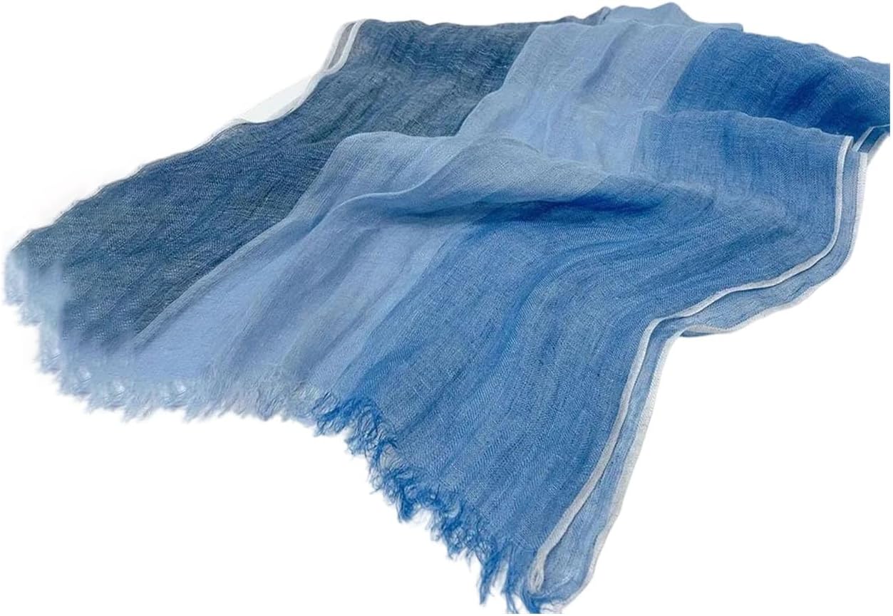 Linen Scarf For Men Casual Business Edge Pattern Wrap Shawl Soft Warm Scarves