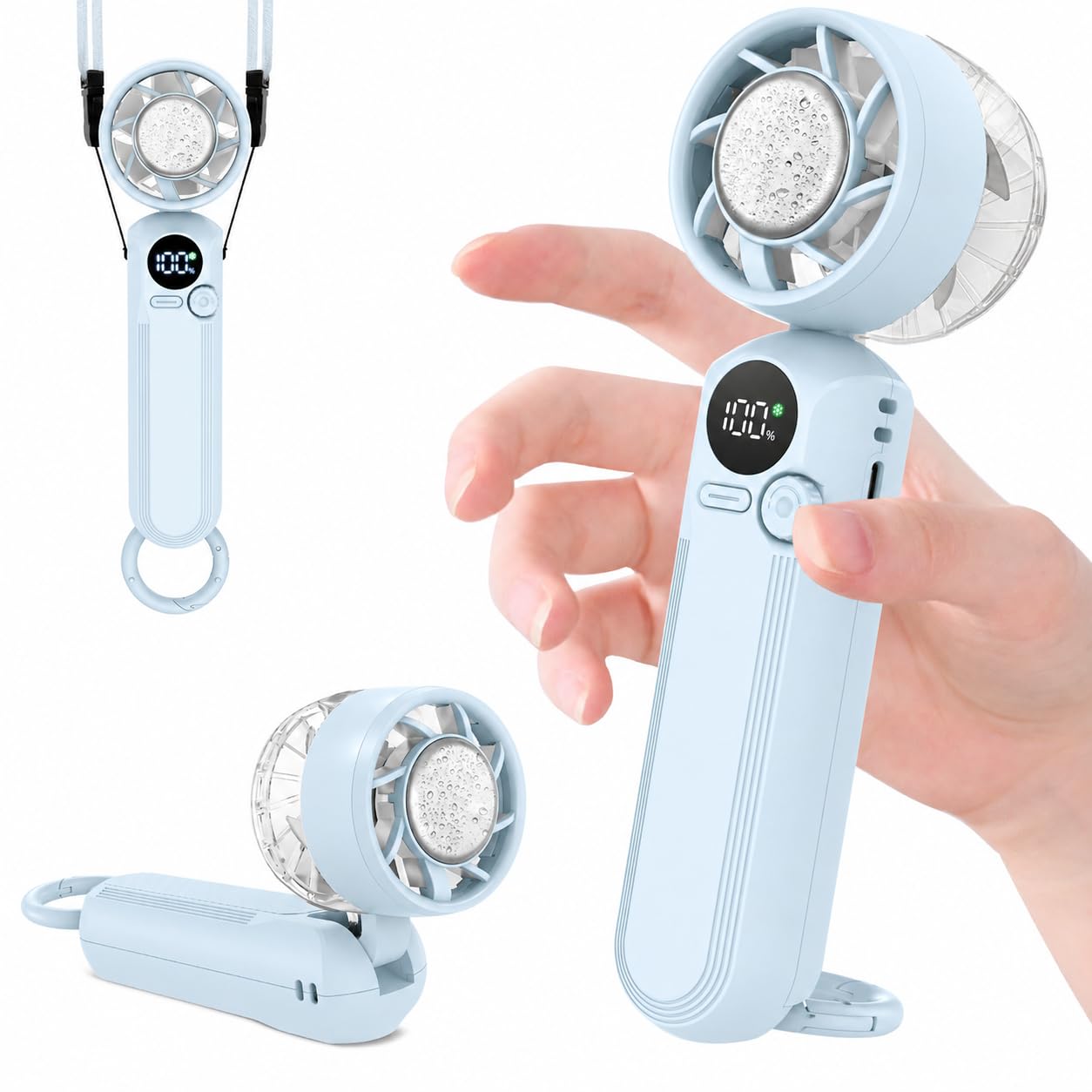 Amazon.co.jp: YOIIYO ハンディファン 冷却プレート付き 1秒冷感 100