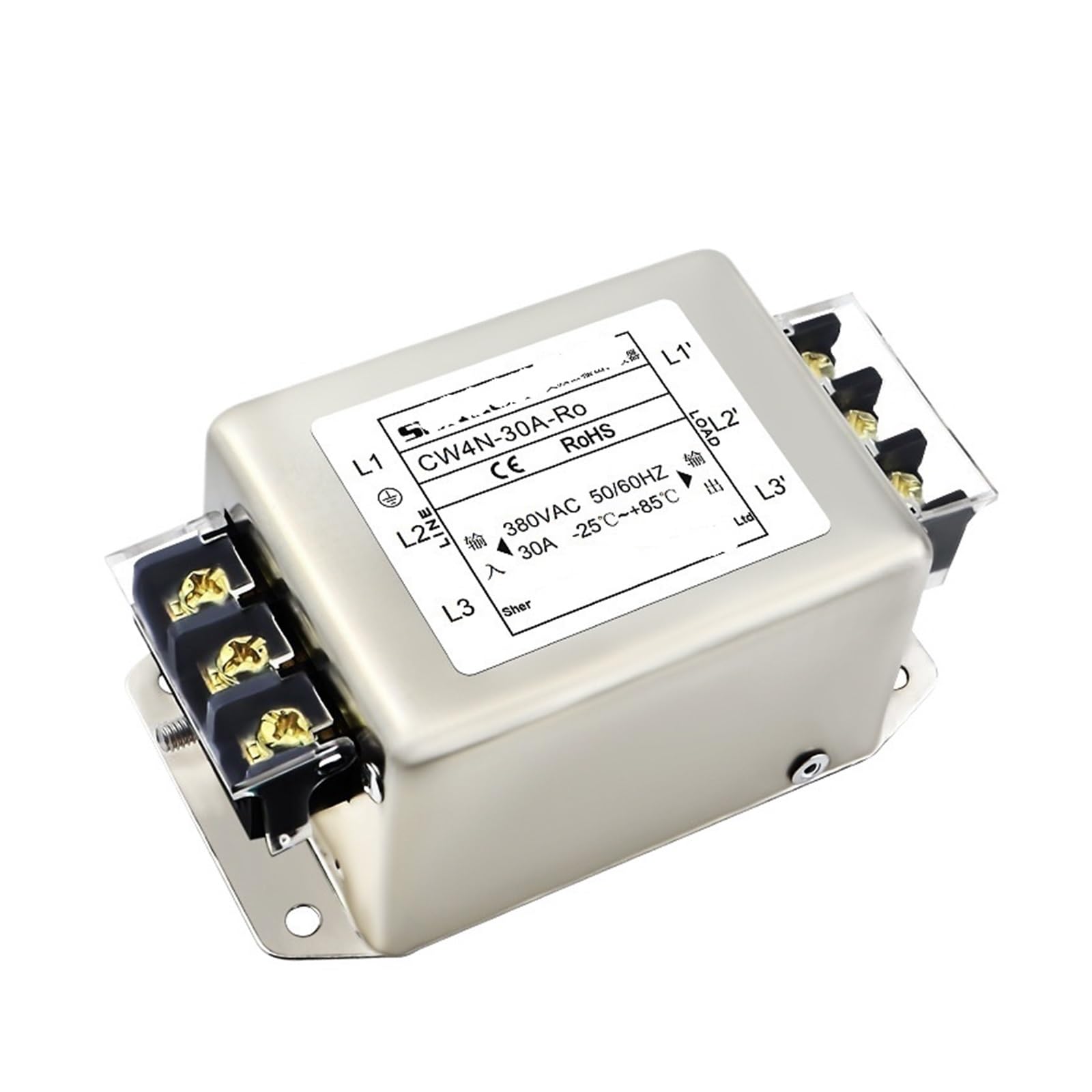 Filtre de puissance triphasé 380VCA CW4N-30A-Ro onduleur trois fils pour atelier