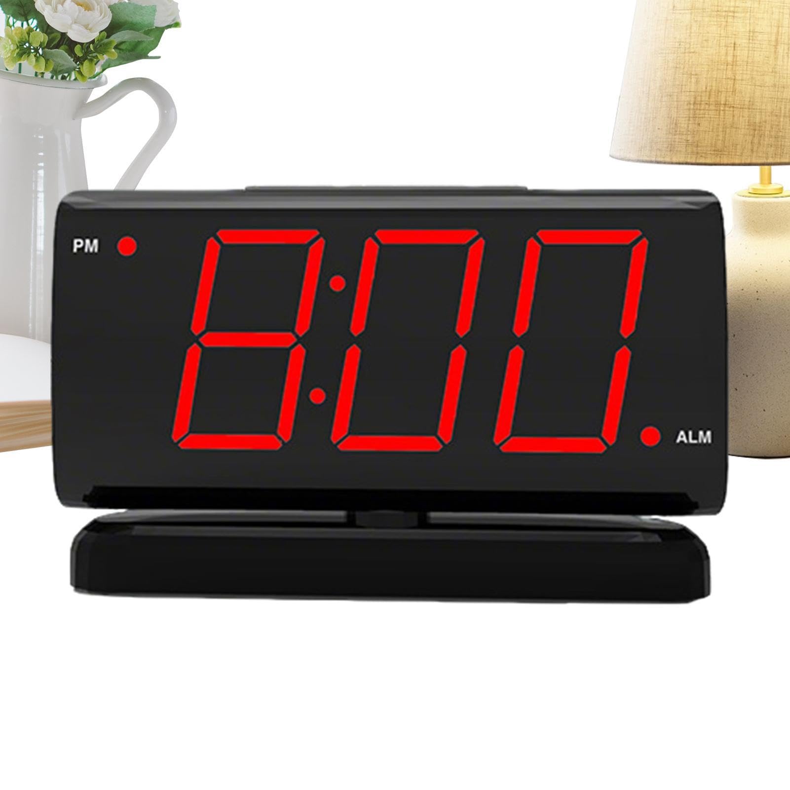 Reloj Digital LED Pantalla LED con Dígitos Rojos y Alarma para Escritorio