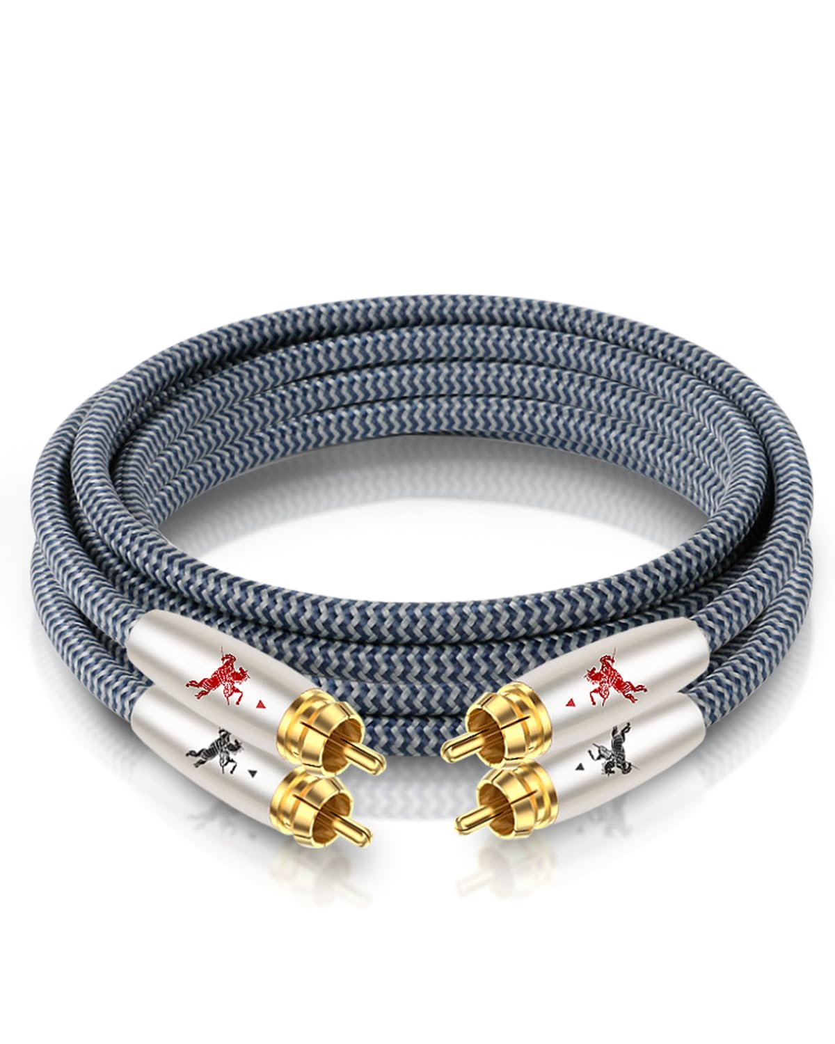 Impeto High end Cinch Kabel, 2 RCA Audio Kabel,2x Cinch Stecker zu 2x Cinch Stecker Audiophiles Audiokabel kompatibel für CD, Verstärker, Decoder - 1m