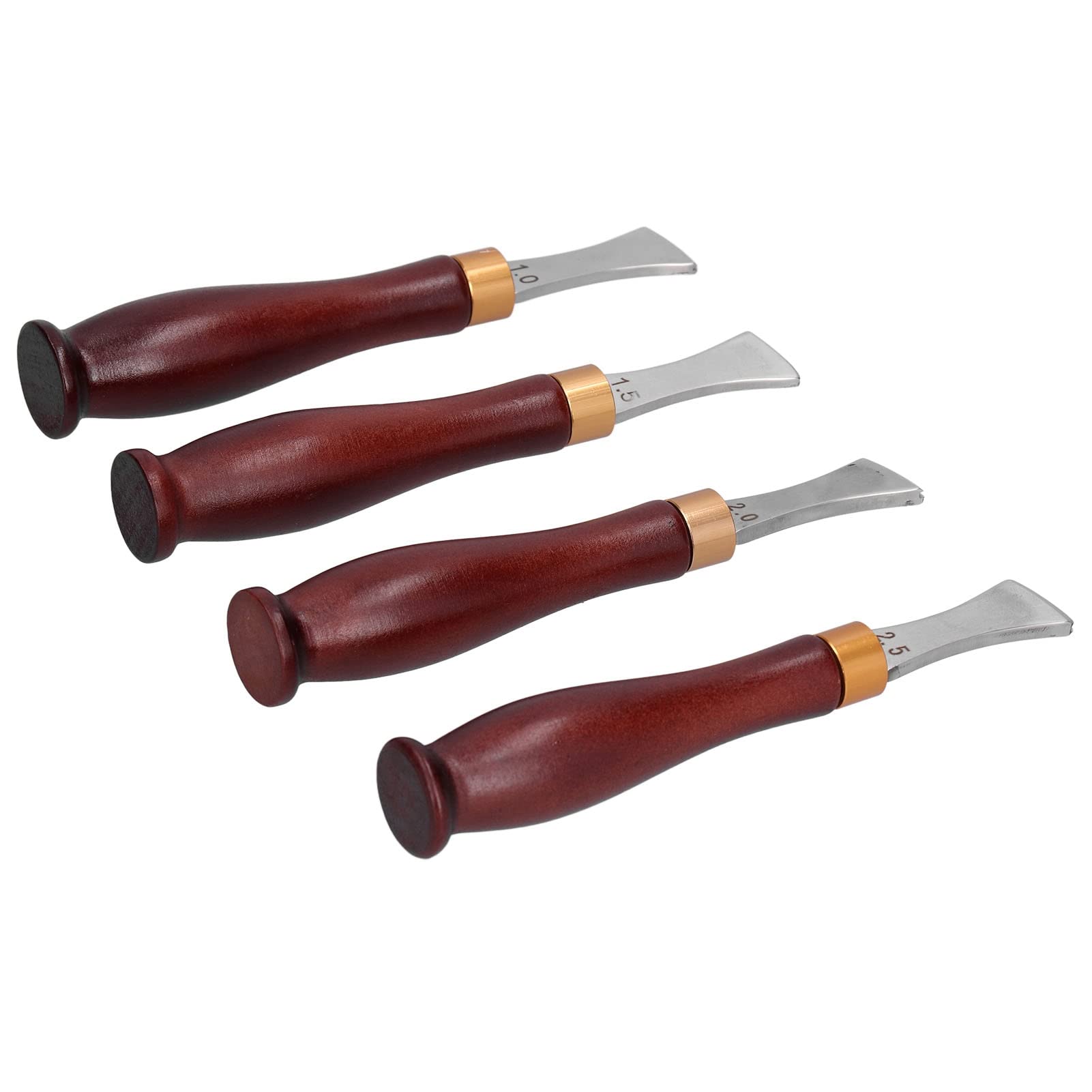 Gonetre Kit de Travail de Tranchante pour le Cuir Professionnel, 4 Pièces avec Manche en Bois pour Bricolage, Outils de du Cuir, Accessoires de Maroquinerie Faits à la Main