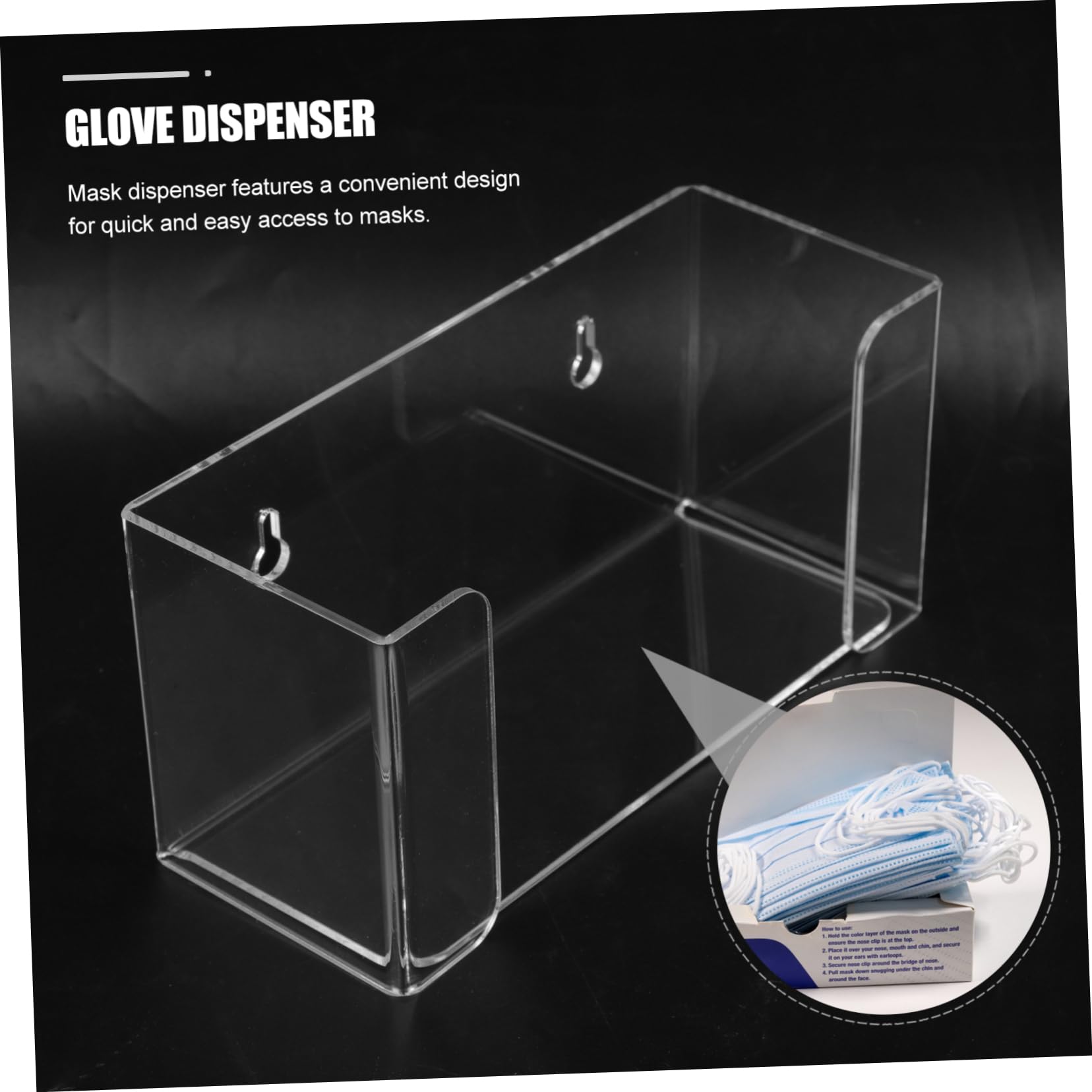 Ciieeo 4 Pièces Support Mural Transparent pour Masques et Distributeur Pratique pour Laboratoire et