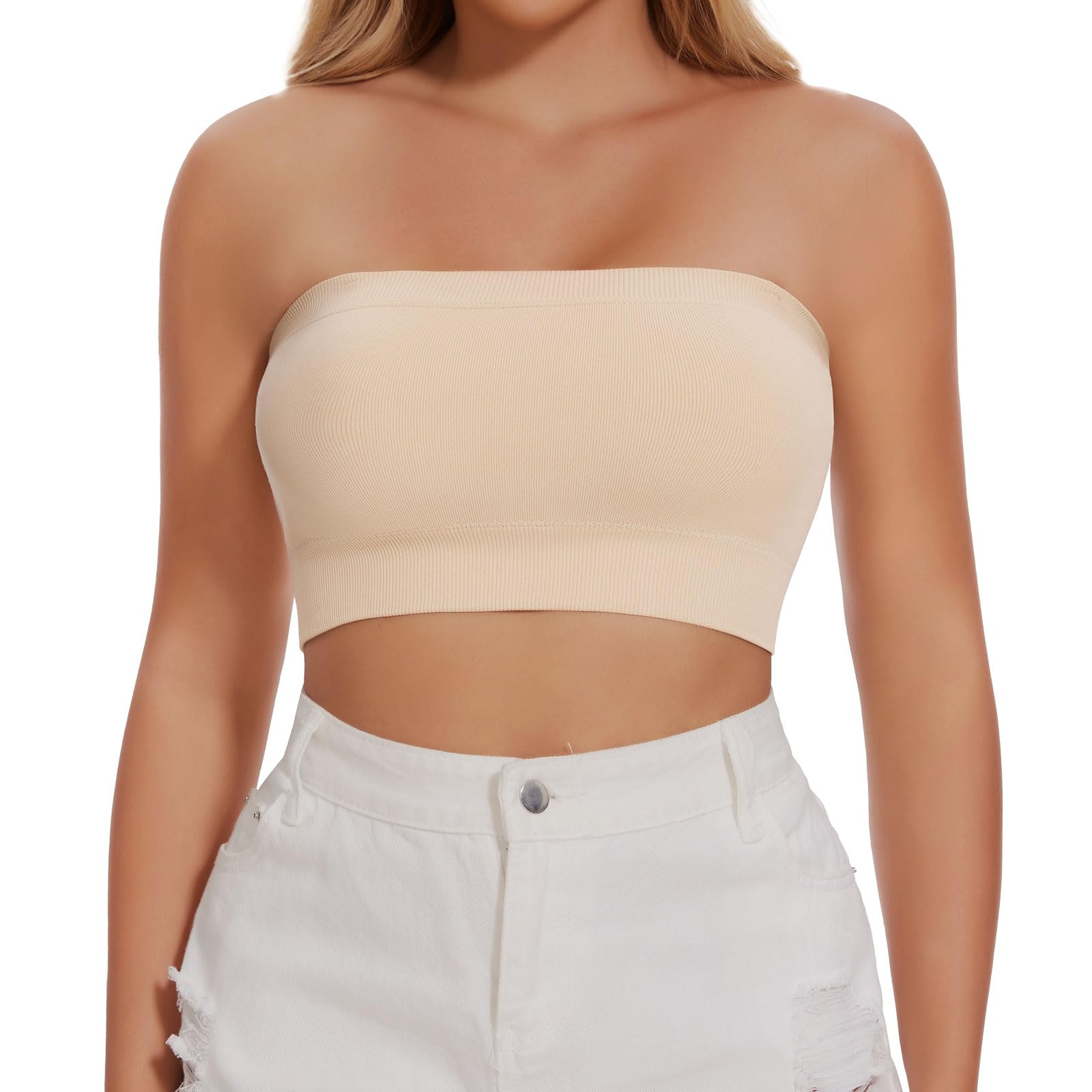 Joyshaper Damski biustonosz bez fiszbin bez fiszbin, biustonosz typu bandeau, biustonosz typu push-up, bez ramiączek, górna część