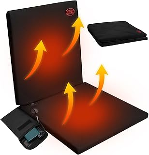 Juexica Portable Heated Seat Cushion Warm Stadium Seats Camping Outdoor with Back Support and