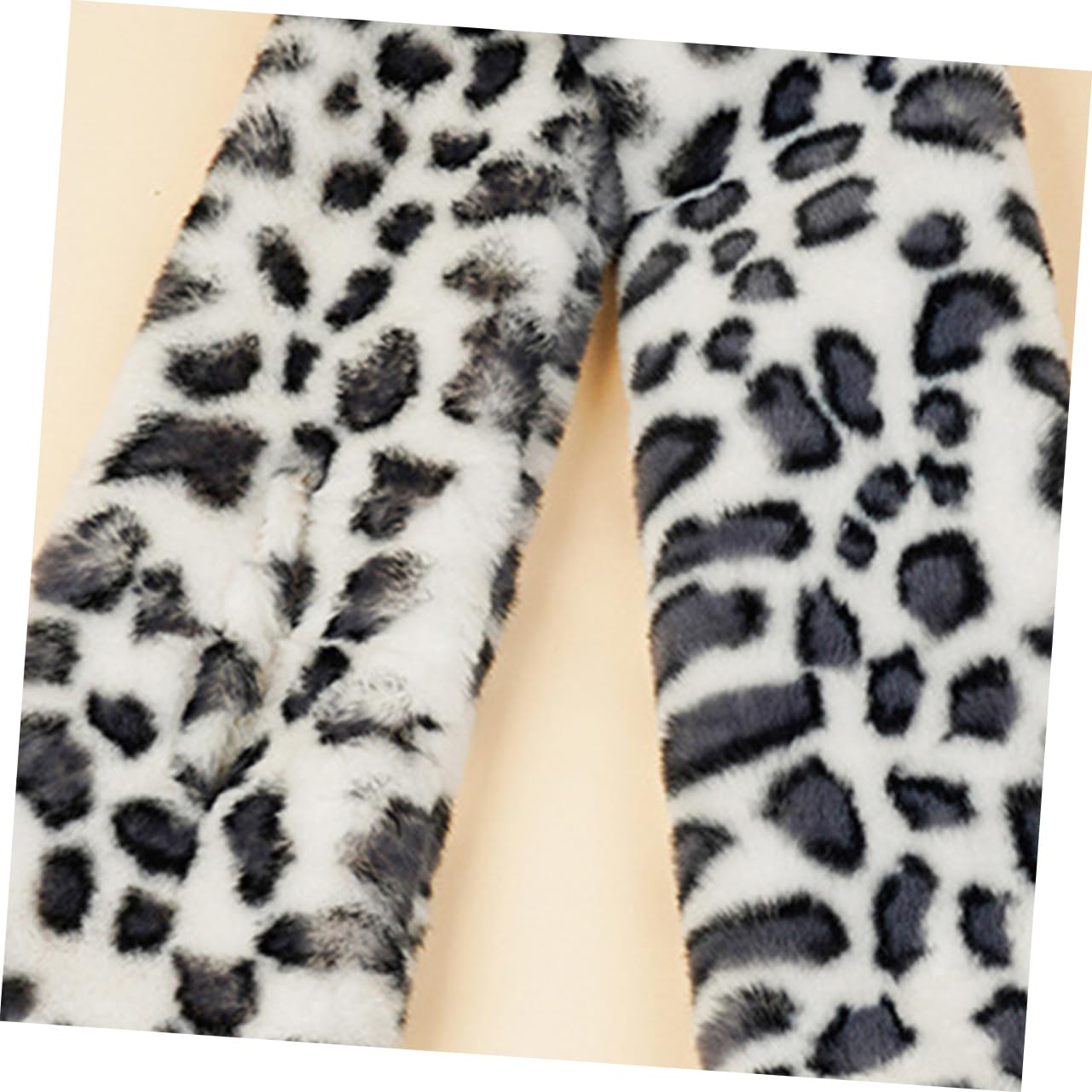 CALLARON 3pezzi Foulard Leopardo Autunno Inverno Scarf Calda Protezione Freddo Scarf Casual Per Donne Bianco