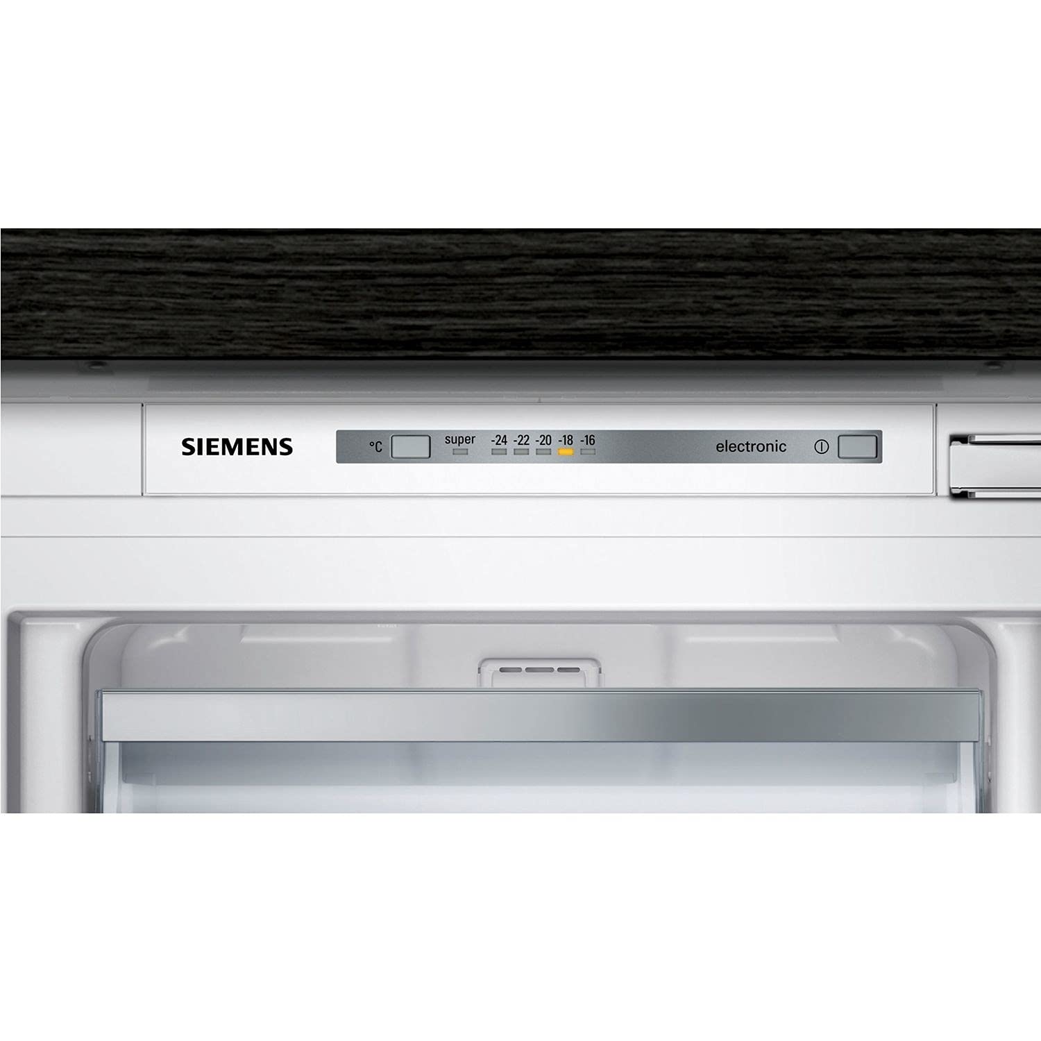 Siemens GI21VAFE0 iQ500 - Congelador empotrado (E, 176 kWh/año, 96 l, baja congelación, gran caja, iluminación interior LED, bisagra plana)