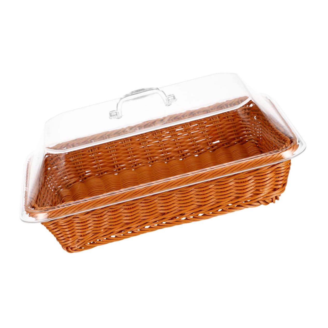 Cabilock Cesta De Ratán Tejida Mano Para Almacenamiento Con Tapa Para Guardar Pan y Frutas De Picnic Para Acampar Al Aire