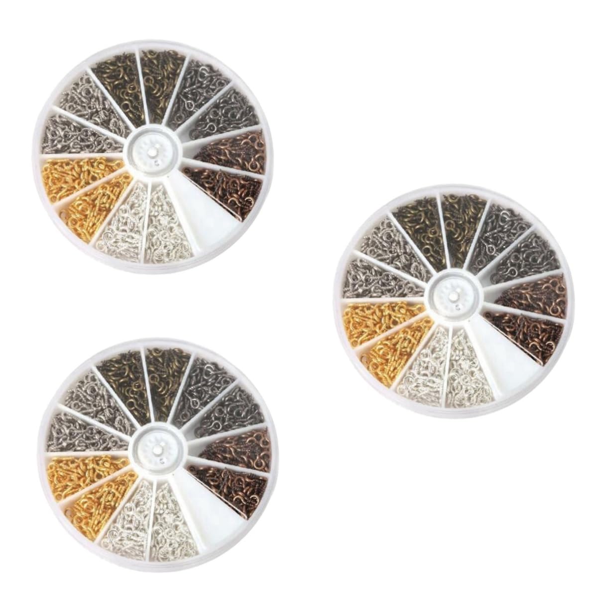 Gadpiparty 3sets Ergonomic Design Impeccable Craftsmanship Screw Eye Rings for Use Easy to Install 600pcs*3