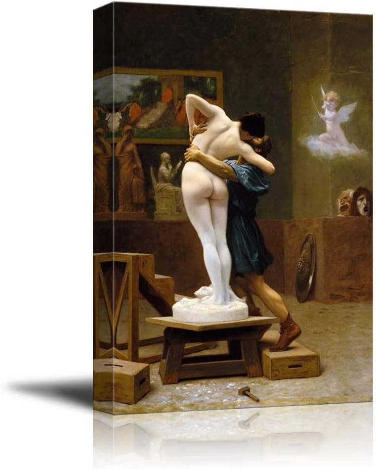 wall26 - Pygmalion and Galatea by Jean-Leon Gerome - Canvas Print Wall Art Famous Painting Reproduction - 16" x 24"