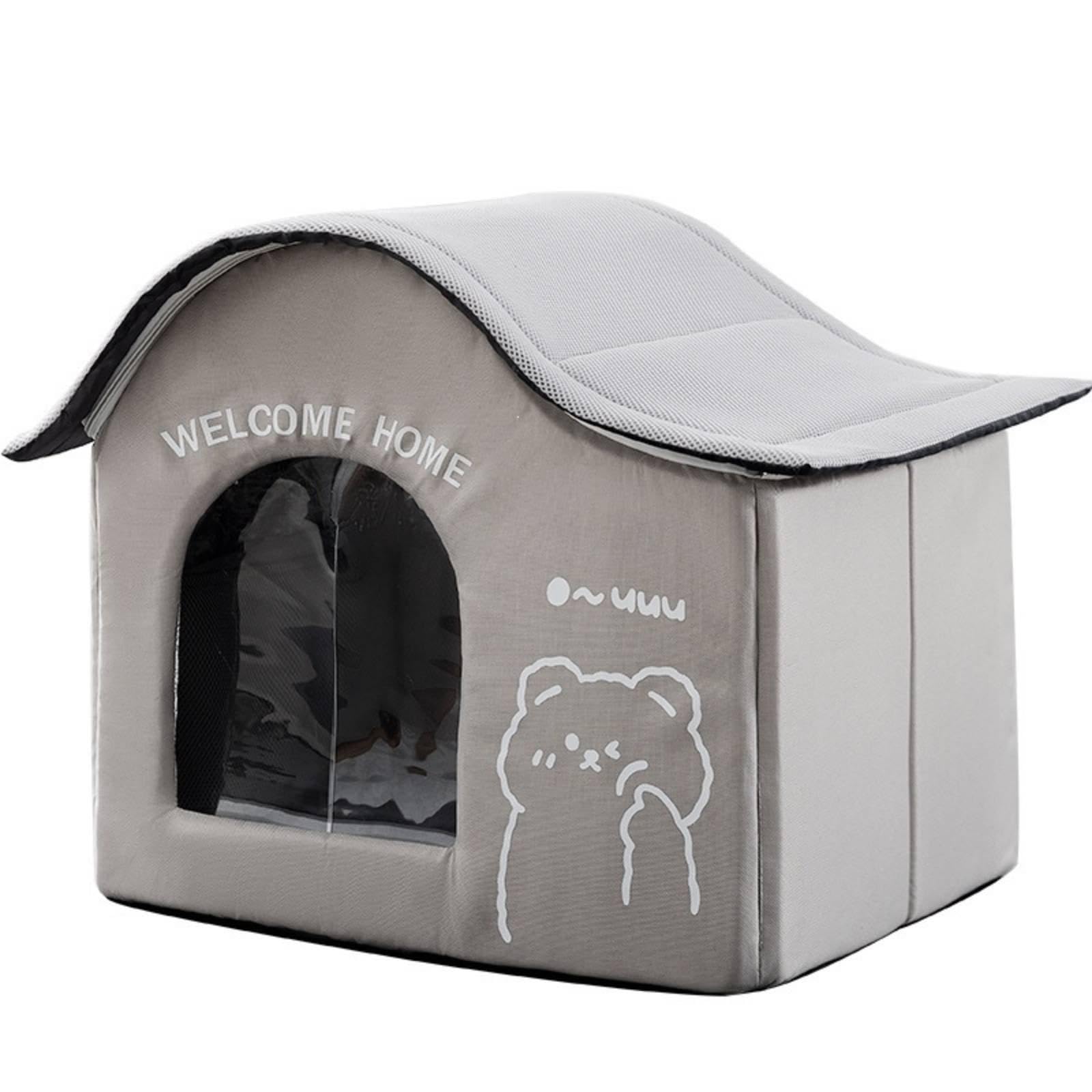 Ice Pack Pet House Temperature Relief Summer Cooling Dog House No Electricity Needed Air Conditioned Pet Bed for Dogs, Cats, Hot Weather M Gray with Ice Box|Pet Supplies| Dog Supplies| Be-image-37