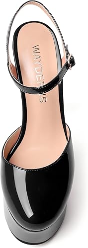 Miniatura 3 de WAYDERNS Zapatos de tacón alto de aguja de tacón alto con hebilla de boda para mujer, de 6 pulgadas