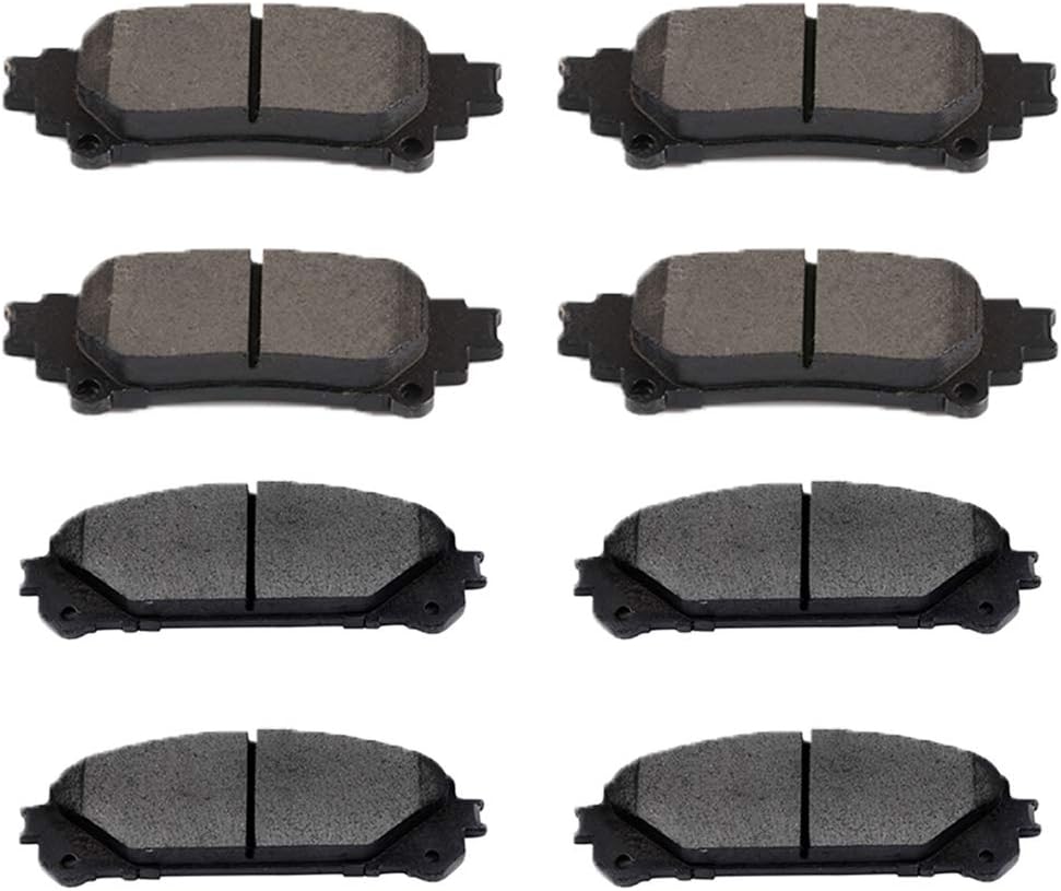 AutoShack Front and Rear Ceramic Brake Pads Set 8pcs