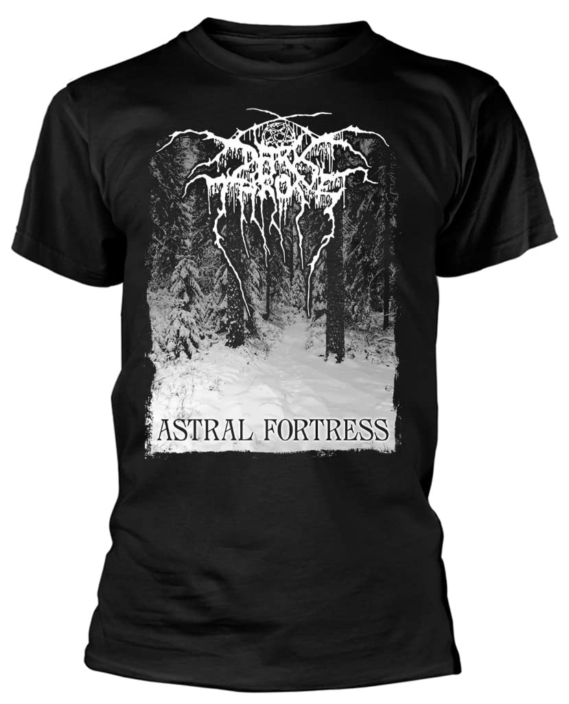 Razamataz Men's Black Darkthrone 'Astral Fortress Forest' (Black) T-Shirt (X-Large)