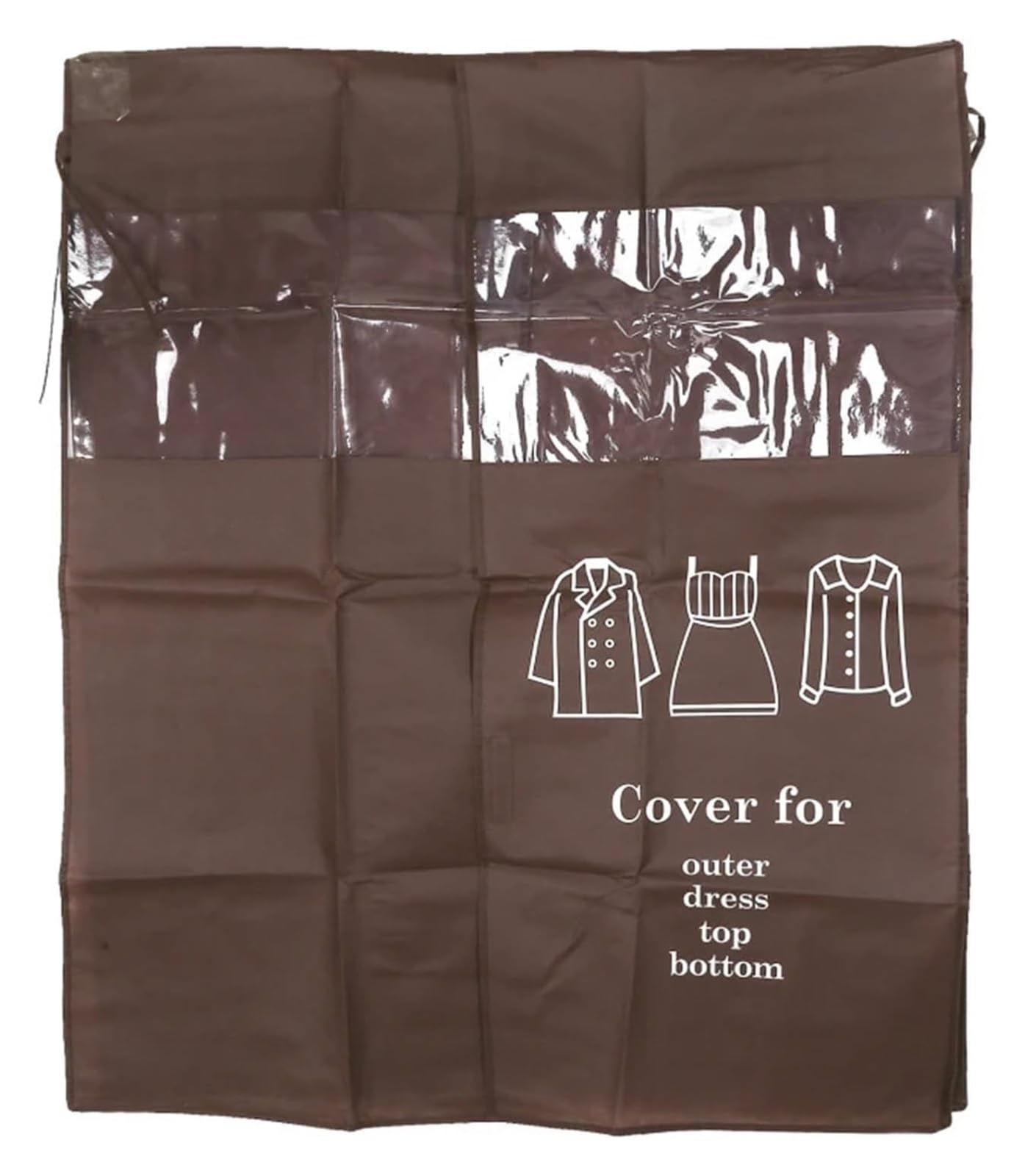 Copriabiti trasparenti da appendere, Copertura for asta appendiabiti trasparente for riporre gli abiti multicolore(Coffe)