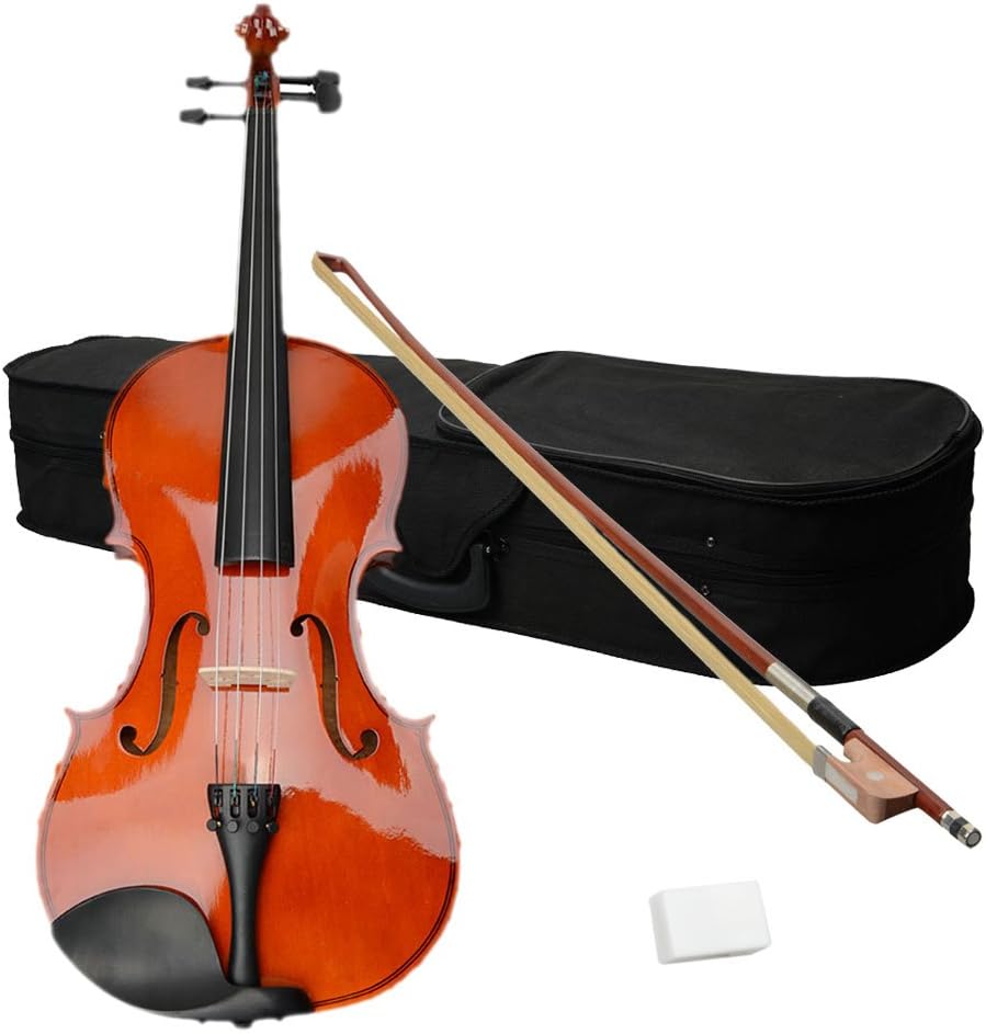 16 Inches Acoustic Viola with Case Bow Rosin, Musical Instrument Viola Set for Adults,Beginners Students (Nature)