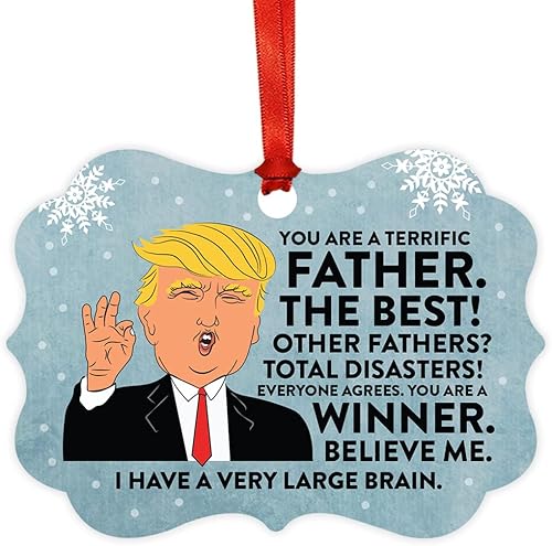 Miniatura 42 de Andaz Press Divertido presidente Donald Trump Fancy Frame Recuerdo Adorno de Navidad Regalo de mordaza, Perra fantástica, 1 paquete, ideas de regalo