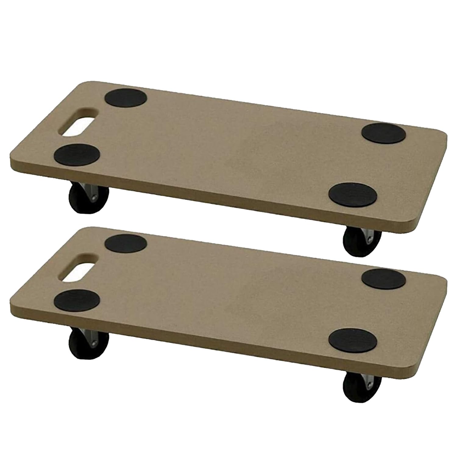 Almineez Pack of 2 Portable 200 KG Dolly Trolley On Wheels Roller Heavy Duty Trolley for Moving Furniture with Eva Foam Non Slip Grip Pads Wooden Platform Lifter Trolley & Carry Handle