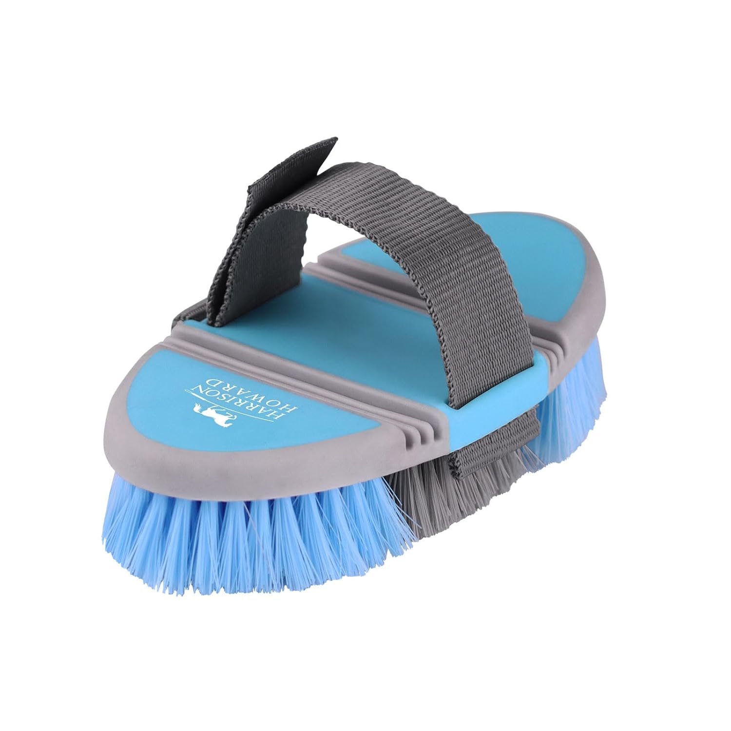 Harrison Howard Flexible Finish Horse Grooming Brush - Bendable and Convenient for Scrubbing, Comfortable Hold in Hand - Red
