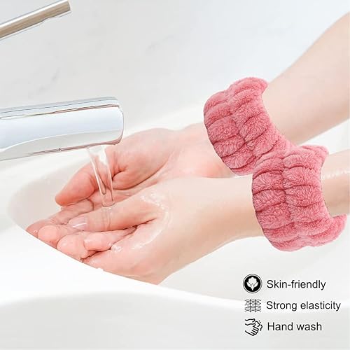 Miniatura 10 de 6 diademas de spa, muñequeras para lavar la cara, muñequeras para lavar la cara, muñequeras para el cabello, para mujeres y niñas, maquillaje para