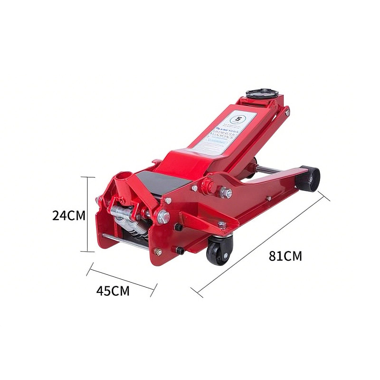 Cric Idraulico a Profilo Basso da 5 Tonnelate, Cric di Servizio in Acciaio Resistente a Doppio Pistone – Stabile e Efficiente per SUV, Camion, Auto, Garage, Casa e Officina