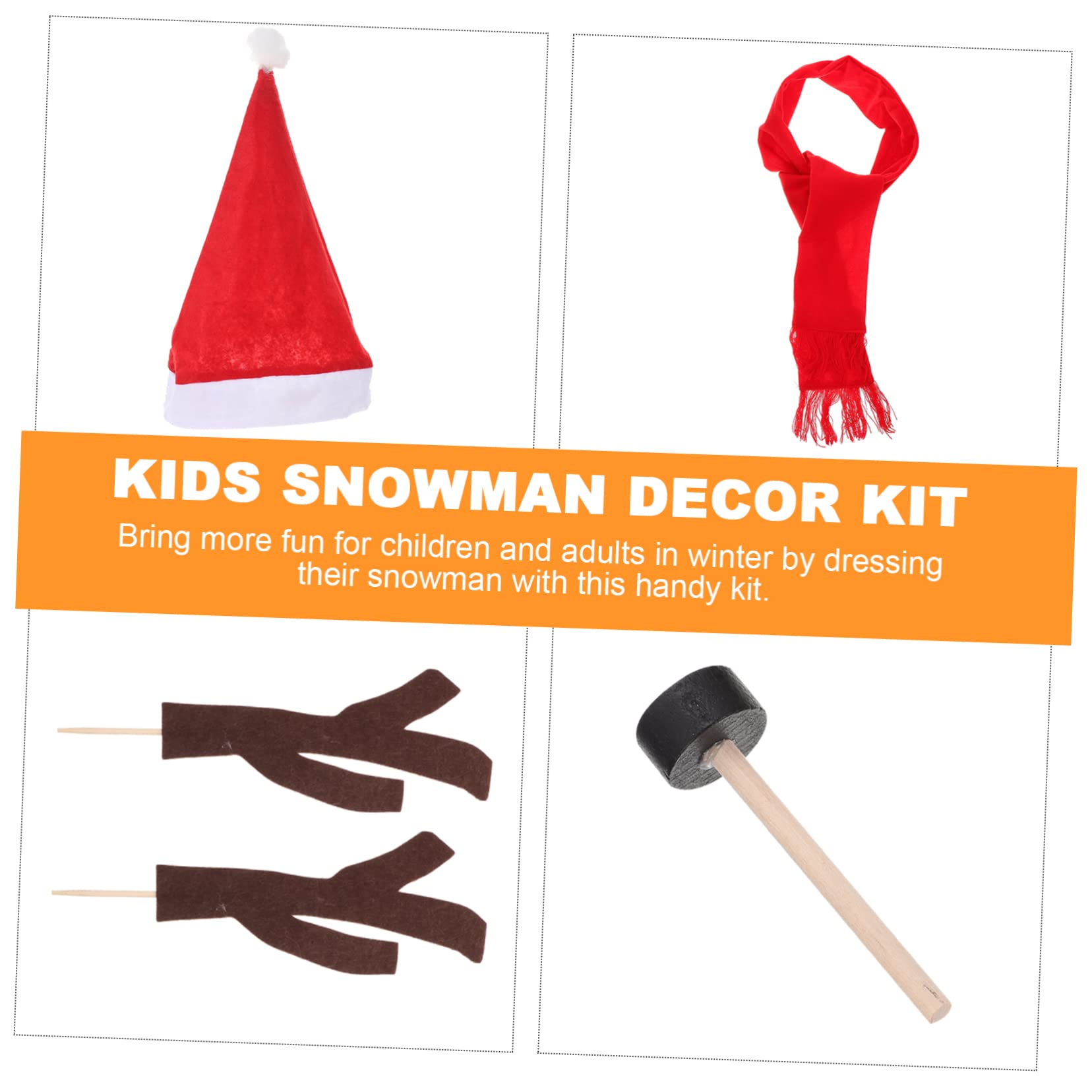 Garneck 1 Set Christmas Hat Suit Fake Snow Decorative Make Your Snowman Kits Man Snow Christmas Decorations Snowman Decor Prop Decorations Ornaments Lights Xmas Indoor White Cloth