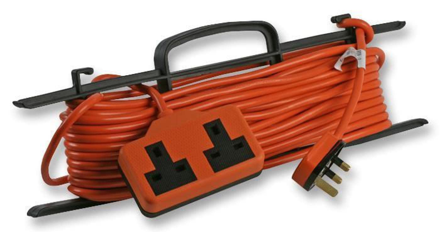Pro Elec 15m Garden Extension Lead, Twin Socket