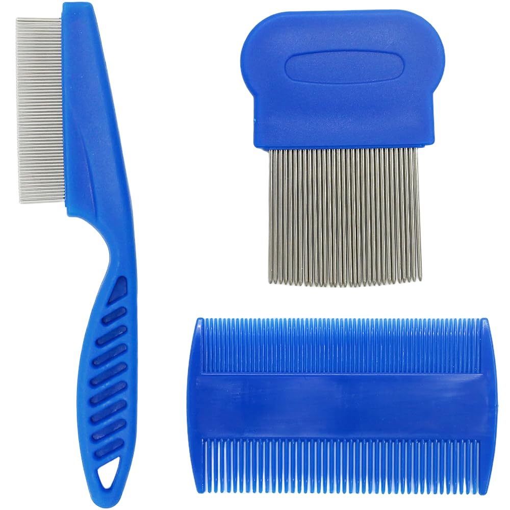 Ram® 3 x Double Sided Lice Combs Hair Styling Comb Set Dog Cat Flea Remover