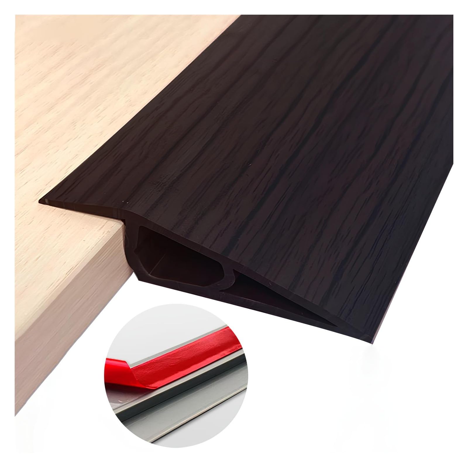 Tiras De Transición De Piso Tira De Tapicería De 100cm, Perfil De Transición Autoadhesivo, Perfil De Compensación De Altura, Tira De Transición De Suelo De PVC Tira De Cubierta(Black Walnut,7*100cm)