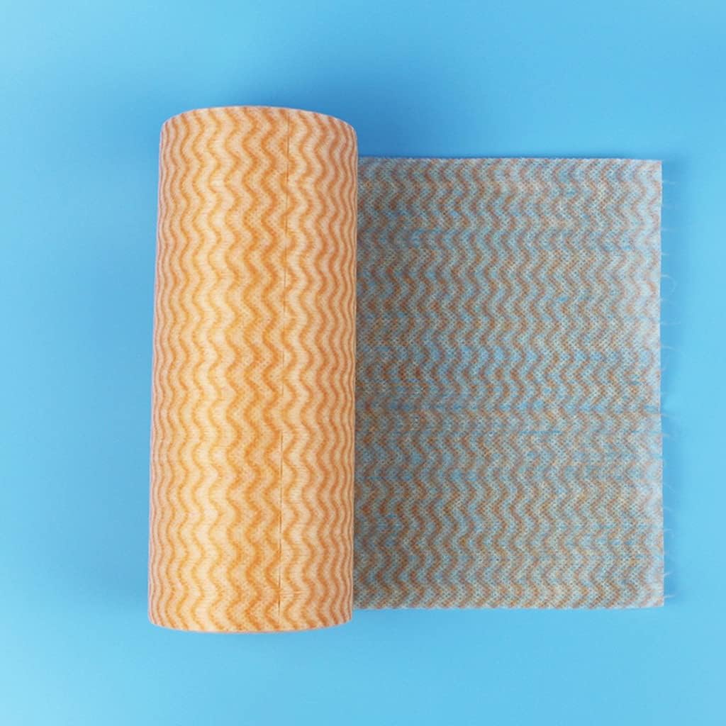 50 Pieces/rolls Disposable Reusable Kitchen Rolls Kitchen Cloth Rolls Cleaning Rags Scouring Pads Dish Towels(Gray)